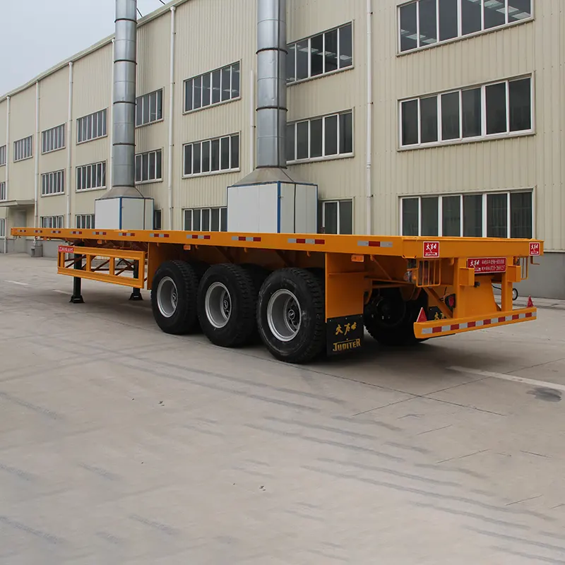 12.4m 3-axle flatbed semi trailer with FUWA 13T axle