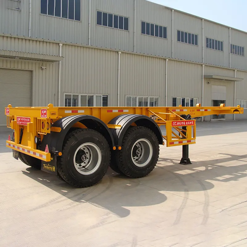 20ft 2-axle skeleton semi trailer with 19 inch Landing Gear