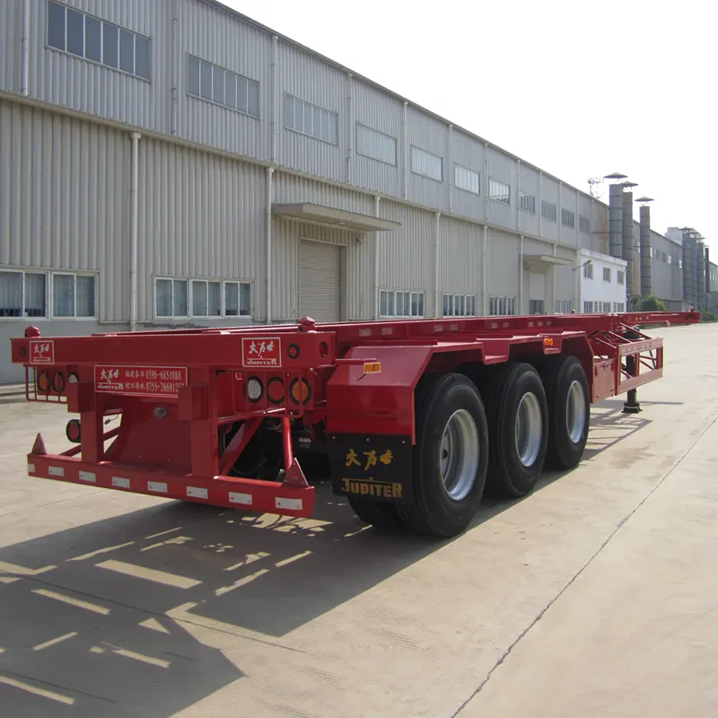 40ft 3-axle gooseneck skeleton semi trailer with Fuwa 13T axle