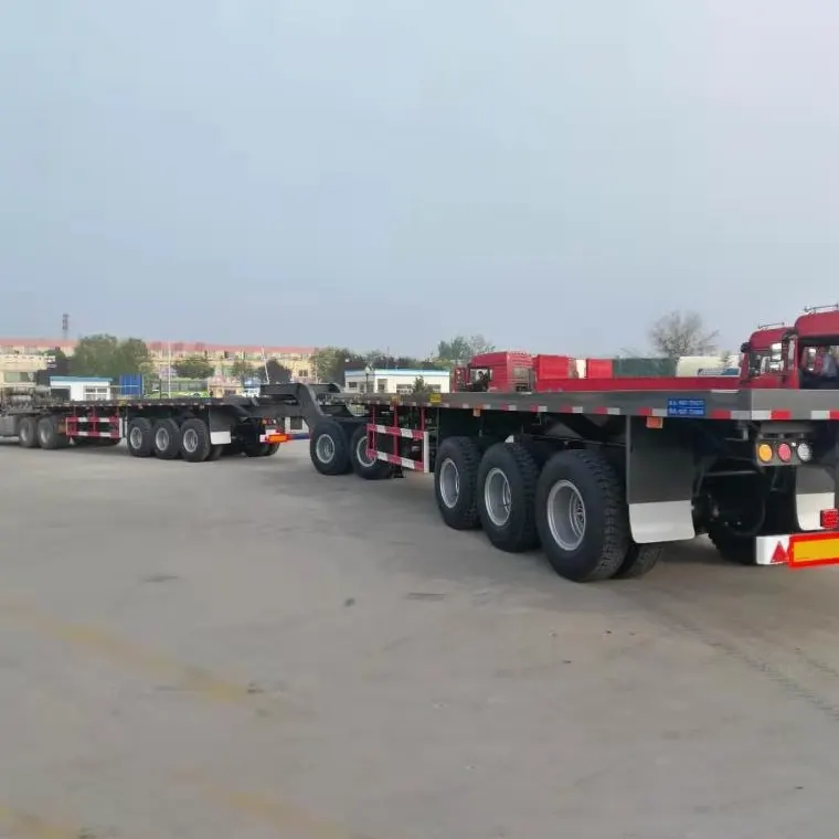 Flatbed Drawbar Trailer with sidings