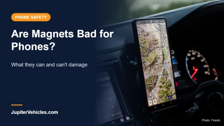 Smartphone on a car dashboard