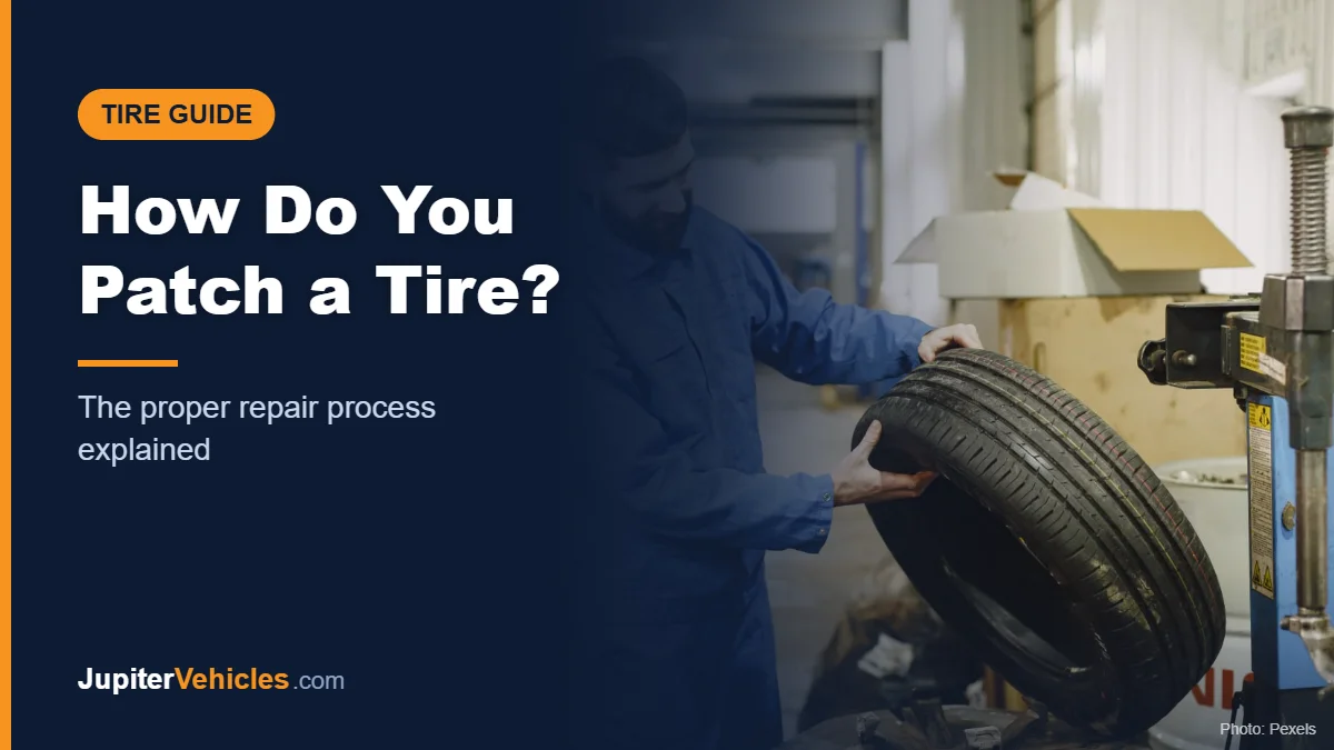 Mechanic examining a tire in an auto shop
