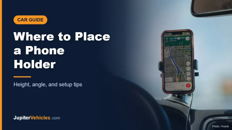 Smartphone with a navigation app mounted on a car dashboard