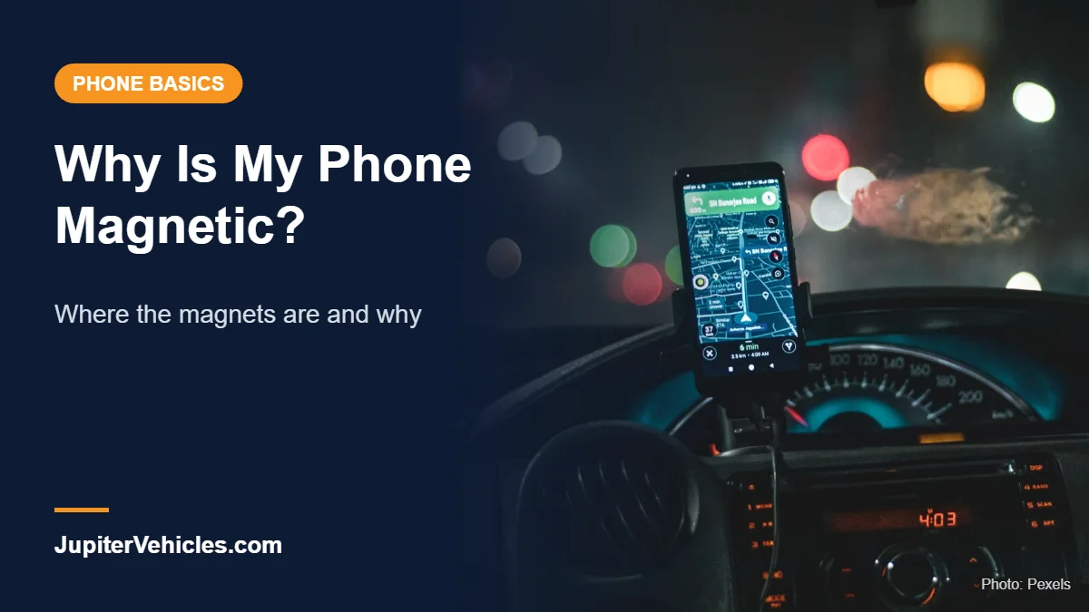 Smartphone on a car dashboard holder